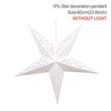 Xpoko EID Hollow Out Star Lights Ramadan Decorations For Home EID Mubarak Islamic Muslim Party Decor Eid Adha Ramadan Kareem Ornament