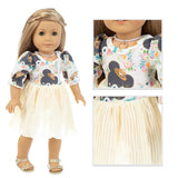 2020 New Fit 18 inch Baby New Born Doll Clothes Accessories White Powder Plaid 3 Piece Suit for American og Girl Dolls