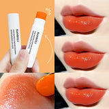 Xpoko 1Pcs Orange Moisturizing Lip Balm Waterproof Temperature Color Changing Makeup Lipsticks Long Lasting Nourish Protect Lips Care