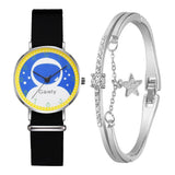 Xpoko Fashion Watch Women Knit Belt Astronaut Digital Dial Wristwatch Bracelet Women Watches Female Casual Ladies Clock Reloj Mujer