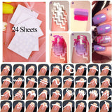 24 Styles French Manicure Nail Art Salon Tips Tape Stickers Decal Guide DIY Nails Art Stencil Template Decoration