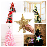 Christmas Tree Top Star Merry Christmas Decorations for Home Shiny Gold Powder Five-pointed Star New Year Gift Navidad Ornament