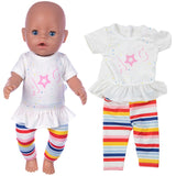 2021 New Born New Baby Fit 18 inch 43cm Doll Clothes Accessories 5-piece Rose Red Unicorn One-piece Dress For Baby Birthday Gift