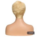 Short Colored Pixie Cut Lace Front Human Hair Wig For Women Pre Plucked Slicked Back Ombre Burg Brazilian Remy 613 Wigs