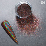 Sparkly iridescent Diamonds Nail Glitter Shinning iridescent Silver Gold Nail Polish Powder Flakes Dust Chrome Pigment Decor