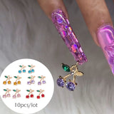 3D Dangle Nail Art Charms Rhinestones Nail Piercing Ring jewelry Hand Drill Metal Alloy Manicure Designs Tool