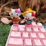 Kawaii Anime Keyboard Keycaps Custom Pbt Keycap Personality DIY Cartoon Cute Kitty Cat Keyboard Caps Accessories Cherry Mx ESC
