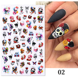 Merry Christmas 3D Nails Sticker Winter Cute Cartoon Sliders Snowflake Elk Xmas Tree Decal UV Gel Polisn Manicures Foils Decor