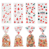 50pcs Santa Snowman Snowflake Printing Plastic Gift Packaging Pouches Christmas Party Bakery Cookies Snack Biscuit Candy Pouches