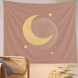 Retro Moon Pink Tapestry Wall Hanging Psychedelic Magic Hand Tarot Wall Hanging Tapestries Bedroom Dorm Room Sun Moon Wall Decor