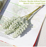 Xpoko 6 Pieces /Bundle PE Lavender Cheap Artificial Flower  Plant Wall Decoration Bouquet Material Manual Diy Vases For Home