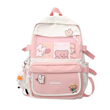 Backpack Waterproof Women Cute Colourful New Kawai Shoulder Fashion School Bag Female Girls For Teenager Student Pink Duck