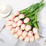 Xpoko Artificial Flower Tulip Latex Bouquet Birthday Wedding Banquet Home Garden Office DIY Flower Arrangement Decoration