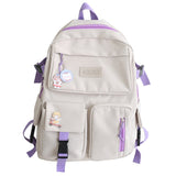 Kawaii Backpack For Teenage Women Waterproof Nylon Famous Girls Schoolbag Fashion Black Travel Bag Bagpack Mochila