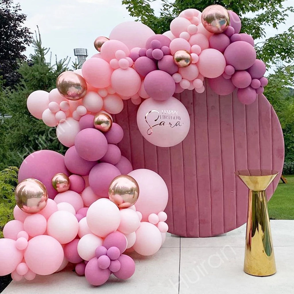 Xpoko Pink Balloon Arch Kit Balloon Garland Bow Balloons Wedding Decor Baby Shower Girl Birthday Adult Bachelorette Party Baloon Balon