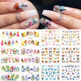 12pcs Valentines Heart Letter Flower Sliders for Nails Manicuring Nail Art Decoration Water Decals Sticker Tips