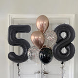 8pcs/lot 30th 40th 50th 60th Birthday Party 32 inch Jumbo Black Number Balloons 12inch Rose Gold Baloon Birthday Party Supplies