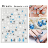 Merry Christmas 3D Nails Sticker Winter Cute Cartoon Sliders Snowflake Elk Xmas Tree Decal UV Gel Polisn Manicures Foils Decor