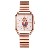Xpoko  Luxury Women Watches 2022 Fashion Ladies Wristwatches Stainless Steel Rose Gold Strap Bear Dial Female Quartz Watch Reloj Mujer