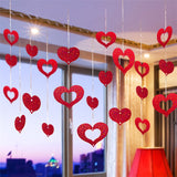 100pcs Red Heart Star Laser Sequined Balloon Pendant Valentines Day Romantic Wedding Hang Decoration Wedding Supplies