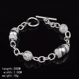 925 Sterling Silver  Personalized Circular Bracelets Geometry Charms Ball Bangles Party Retro Jewelry Accessories For Women