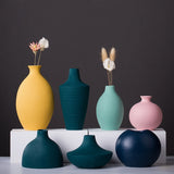 Xpoko Creative Ceramic Small Vase Simple Modern Home Decoration Round Flowers Vase