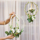 Xpoko 10-40Cm Baby Shower Flowers Hoop Garland Wreath Artificial Plants Rattan Fake Flower Home Garden Decoration Wedding Decorations