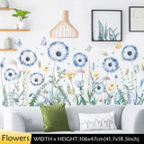 14 Styles Flowers Wall Sticker Tropical Dandelion Green Plants Taraxacum Wall Decals Modern Art Vinyl Wall Decal for Home Decor