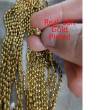 Xpoko Titanium With 18K Gold Beads Chian Real Pearl Choker Necklace Designer T Show Runway Gown  Rare INS Japan Korean Boho Top