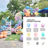 Xpoko 169Pcs Rainbow Candy Color Balloon Garland Arch Set Suitable For Birthday Party Baby Shower Background Wedding Scene Decoration