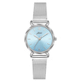 2021 NEW Women Watch Fashion Silver Dial Luxury Ladies Wristwatch Silver Mesh Strap Female Clock Watch For Women Relogio Mujer