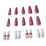 JP2271-B7 Press On Luxury Nails with Marble and Glitter Rhinestone Designed