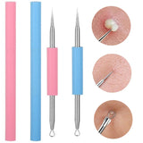 Xpoko Double Head Blackhead Comedone Acne Blemish Extractor Remover Stainless Needles Blackhead Pimple Blemish Extractor Remove Tools