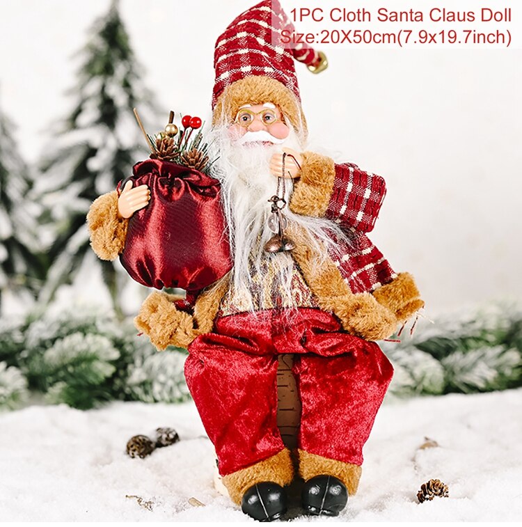 Christmas Santa Claus Doll Merry Christmas Decorations For Home 2021 Cristmas Ornaments Xmas Navidad Gifts Happy New Year 2022