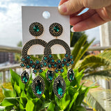 Xpoko 2022 New Rhinestone Earrings For Women High Quality Fashion Big Earrings Women Jewelry Accessories Ladies New Year Gifts
