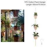 Xpoko Hanging Plant Handmade Macrame Hanger Flower Pot Planter Hanger Wall Decor Hanging Planter Hanging Basket Home Garden Supplies