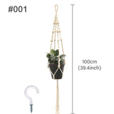 Handmade Macrame Plant Hanger Flower Pot Hanging Planter Basket Support for Flower Stands Wall Hangers Garden Balcony Decoration