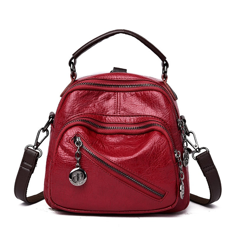 Xpoko Mini Backpack Vintage Women Leather Shoulder Bag Designer High Quality Bagpack Small Travel Back Pack Ladies Hand Bags For Girls