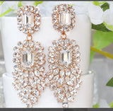 Xpoko New Crystal Dangle Earrings For Women Rhinestone Earrings Weddings Ladies Party Fashion Jewelry Accessories  Gifts
