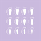 Reusable Glossy Ombre Gray Long Coffin Acrylic 24pcs Set with Glue Press on Fake Nails JP905