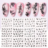 12pcs Valentines Heart Letter Flower Sliders for Nails Manicuring Nail Art Decoration Water Decals Sticker Tips