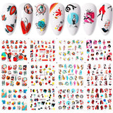 12pcs Valentines Heart Letter Flower Sliders for Nails Manicuring Nail Art Decoration Water Decals Sticker Tips