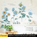 14 Styles Flowers Wall Sticker Tropical Dandelion Green Plants Taraxacum Wall Decals Modern Art Vinyl Wall Decal for Home Decor