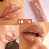 Xpoko Glitter Plumping Lip Gloss Lip Plumper Makeup Moisturizing Nutritious Liquid Lipstick Volume Clear Lip Gloss Make Up Lipgloss