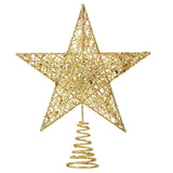 Christmas Tree Top Star Merry Christmas Decorations for Home Shiny Gold Powder Five-pointed Star New Year Gift Navidad Ornament