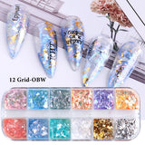 Abalone Shell For Nails Shimmer Nail Art Glitter Natural Sea Shell Slices Pearl Powder Flakes Sequins Manicure Accessories GLBY