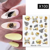 Gold Black Tropical Plants Water Decals Stickers Leaves Flower Geometrics Slider For Nails Summer Nail Art Decoration Gold Black Tropical Plants Water Decals Stickers Leaves Flower Geometrics Slider For Nails Summer Nail Art Decoration