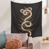 Psychedelic Floral Tapestry Wall Hanging Botanical Celestial Snake Fern Tapestry Hippie Wall Carpets Dorm Decor Wall Art Decor