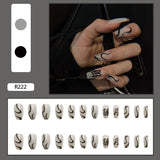 24pcs Gradient Cherry False Nails Tips Coffin Press On Nail with Butterfly Print Design Girl DIY Nail Patch Removable Fake Nails