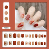 24pcs Variety of Styles Wear Long Paragraph Fashion Manicure Patch False Nails Save Time Wearable Nail Patch SANA889